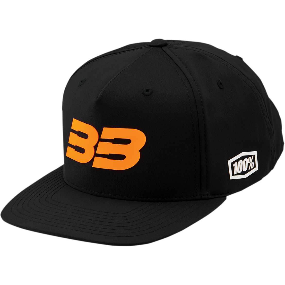 100% BB33 Hat - Black/Fluo Orange - One Size BB-20041-485-01