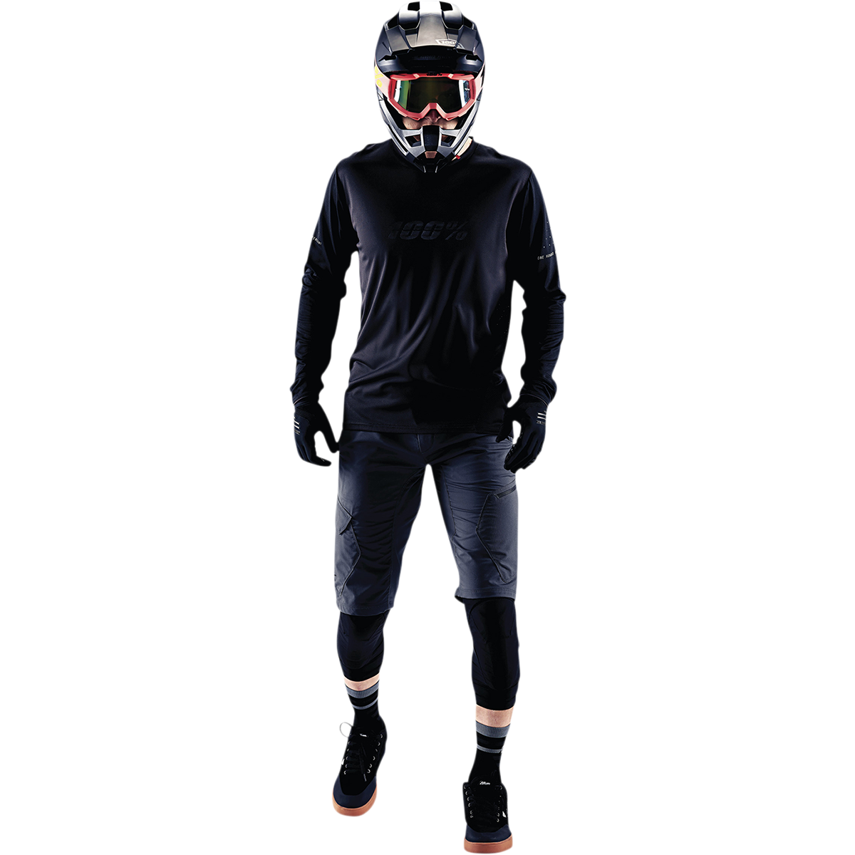 100% Ridecamp Jersey - Long-Sleeve - Black/Charcoal - XL 40028-00003