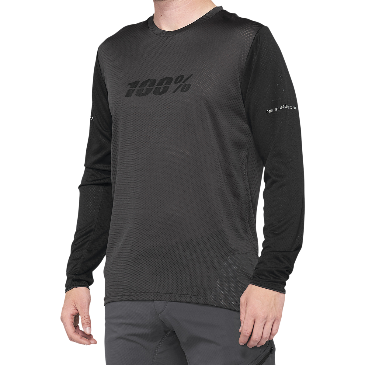 100% Ridecamp Jersey - Long-Sleeve - Black/Charcoal - Large 40028-00002