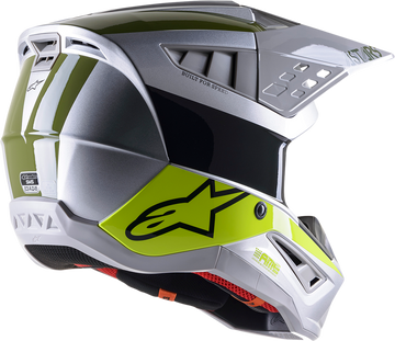 ALPINESTARS SM5 Helmet - Bond - Silver/Yellow/Green - XL 8303522-1956-XL