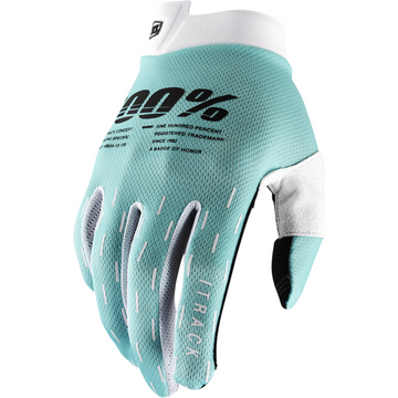 100% iTrack Gloves - Aqua - Large 10008-00002