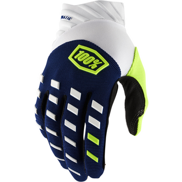 100% Airmatic Gloves - Navy/White - Large 10000-00017