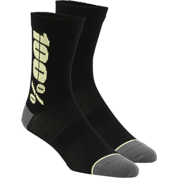 100% Rythym Socks - Black/Yellow - Small/Medium 24006-014-17