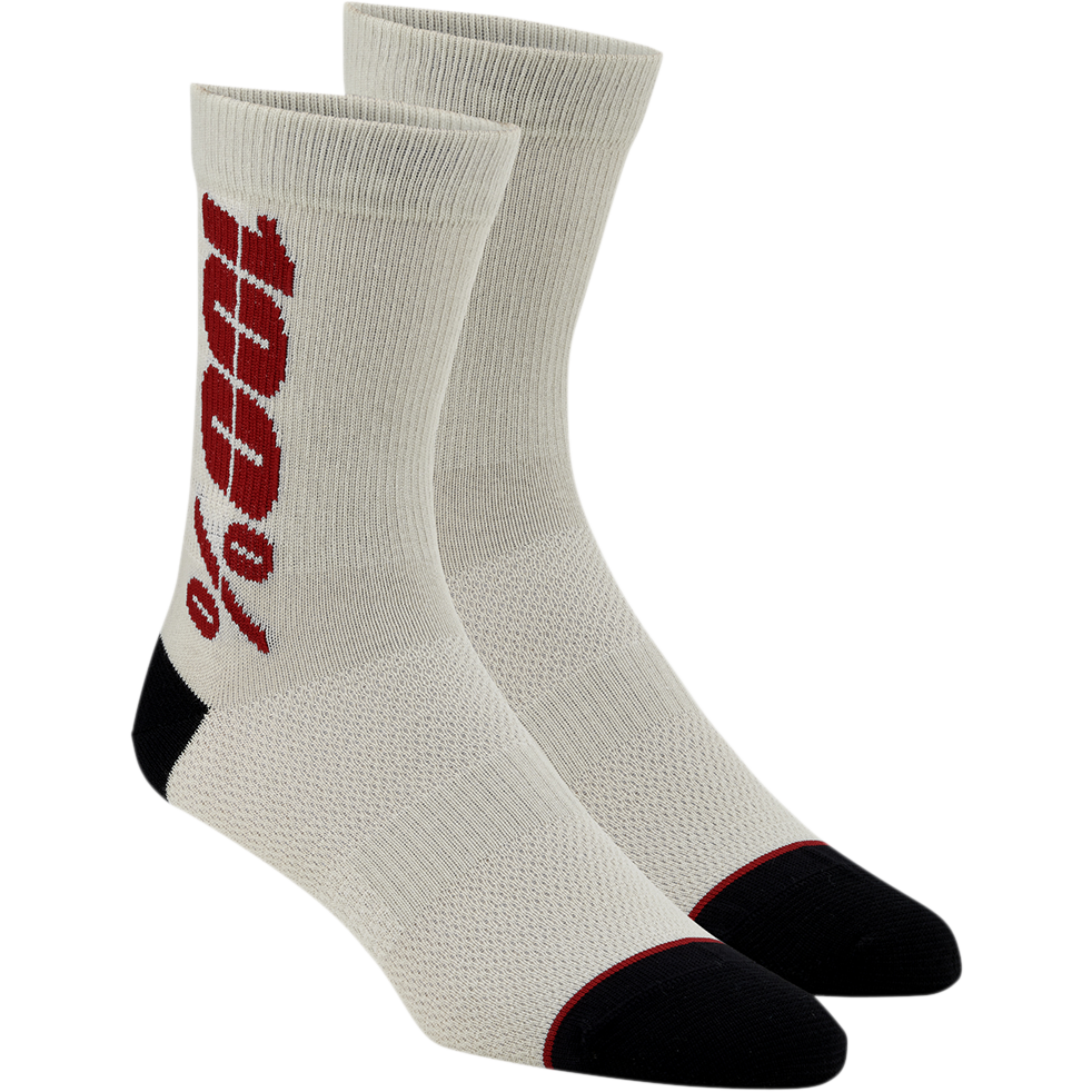 100% Rythym Socks - Silver/Cherry - Small/Medium 24006-456-17