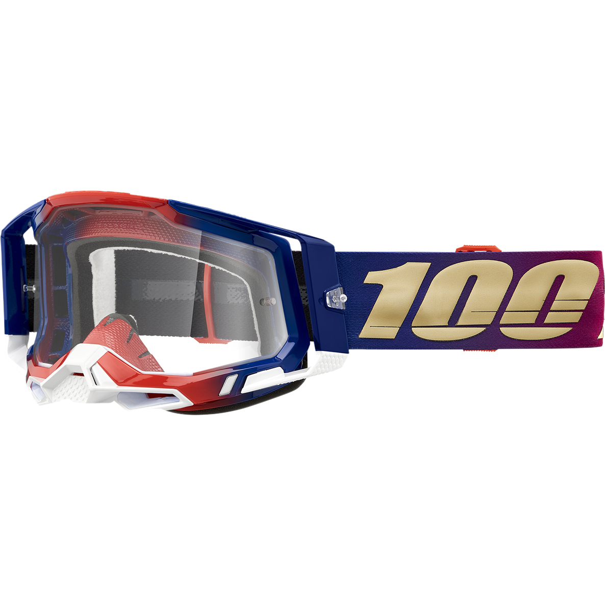 100% Racecraft 2 Goggles - United - Clear 50009-00009