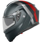 AGV Streetmodular Helmet - Resia - Matte Gray/Silver/Red - Large 2118296002006L | Street Full Face Modular Helmet