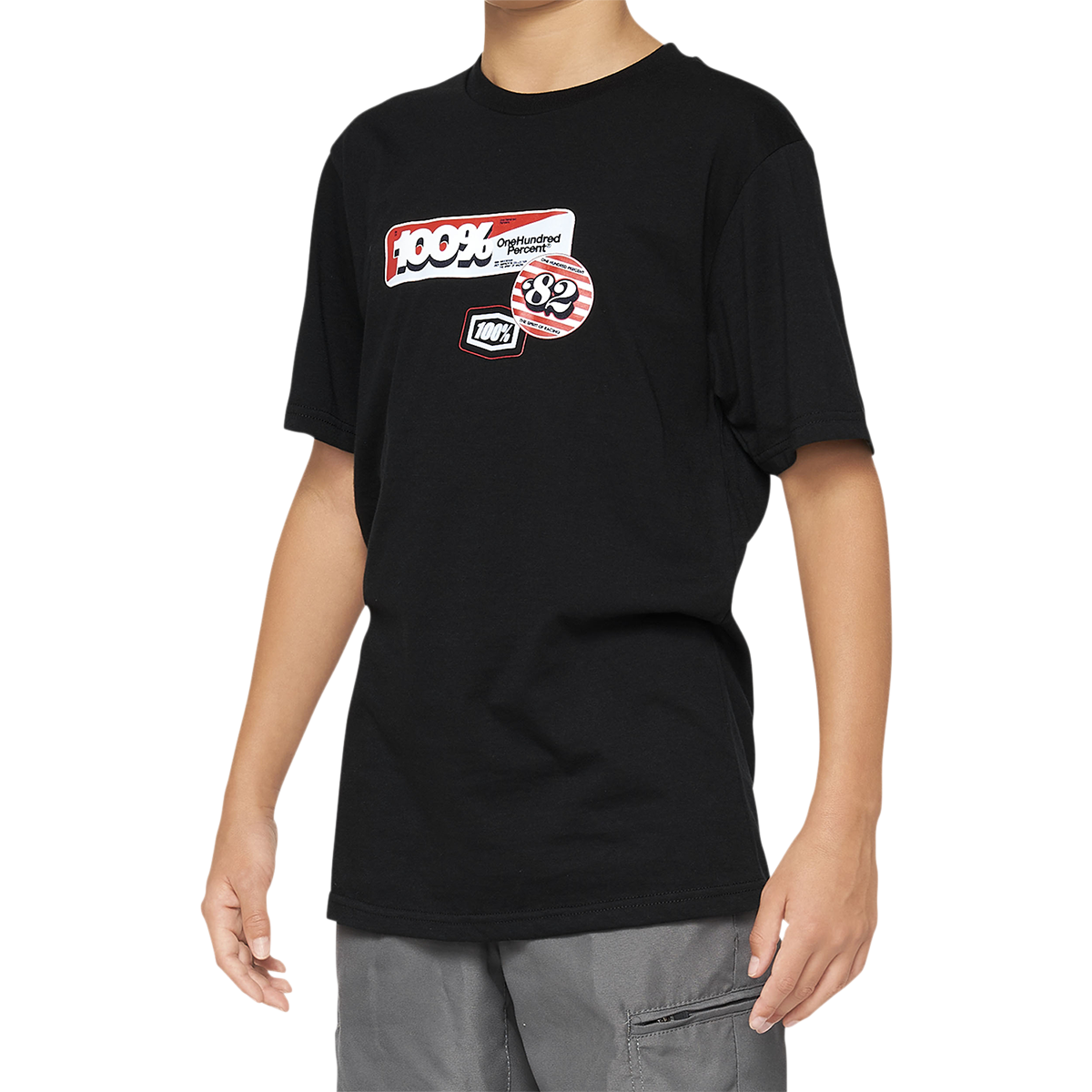 100% Youth Stamps T-Shirt - Black - Small 34021-001-04