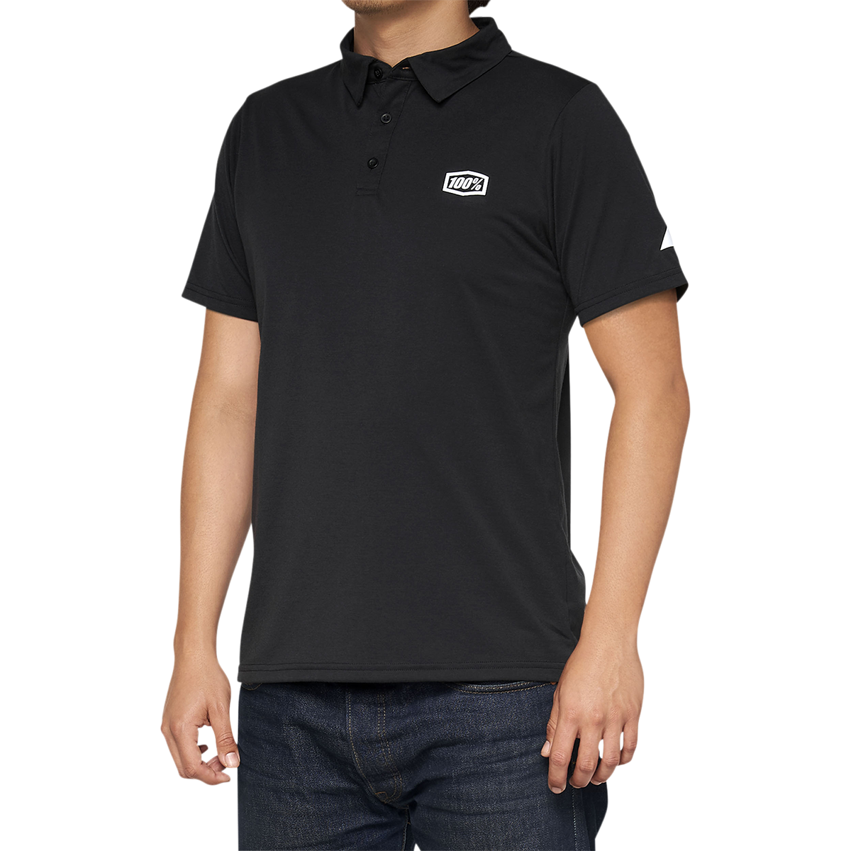 100% Corpo Polo Shirt - Black/White - Medium 35019-011-11