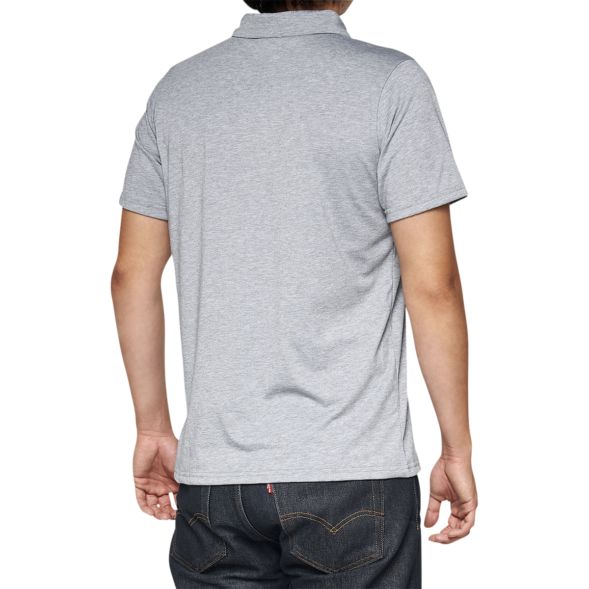 100% Corpo Polo Shirt - Heather Gray/White - Small 35019-252-10