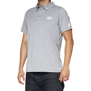 100% Corpo Polo Shirt - Heather Gray/White - XL 35019-252-13