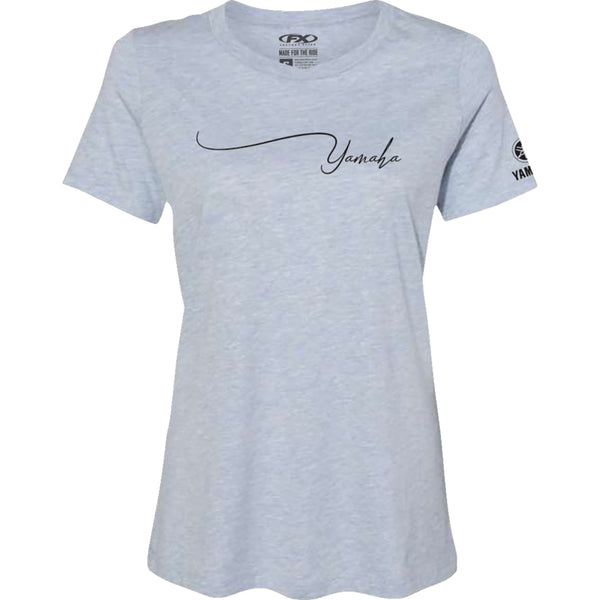 Factory Effex Women's Yamaha Signature T-Shirt - Light Heather Blue - XL 27-87246