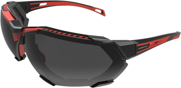 FORCEFLEX FF4 Sunglasses - Foam - Black/Red - Smoke Lens FF4-01045-041