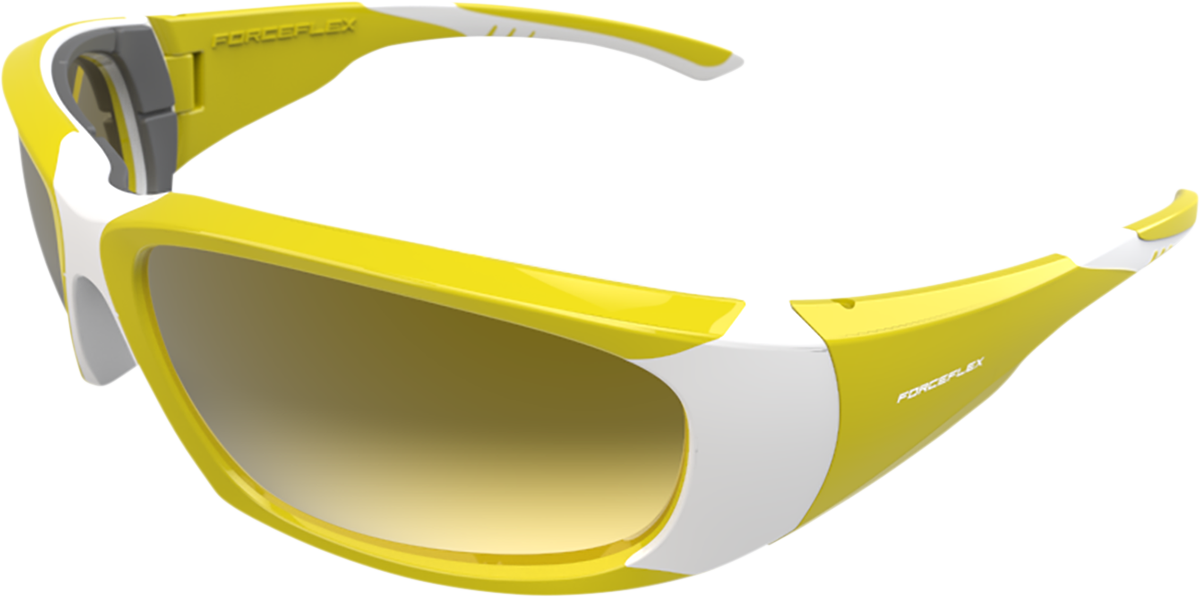 FORCEFLEX Floating Sunglasses - Yellow/White - Yellow Mirror Lens FFS-09084-060