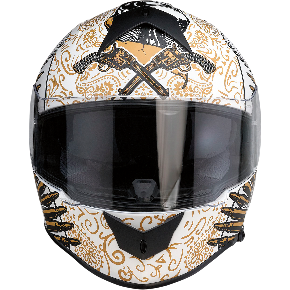 Z1R Warrant Helmet - Sombrero - White/Gold - XS 0101-14164