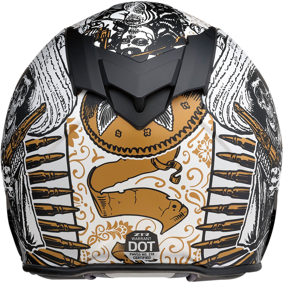 Z1R Warrant Helmet - Sombrero - White/Gold - XS 0101-14164