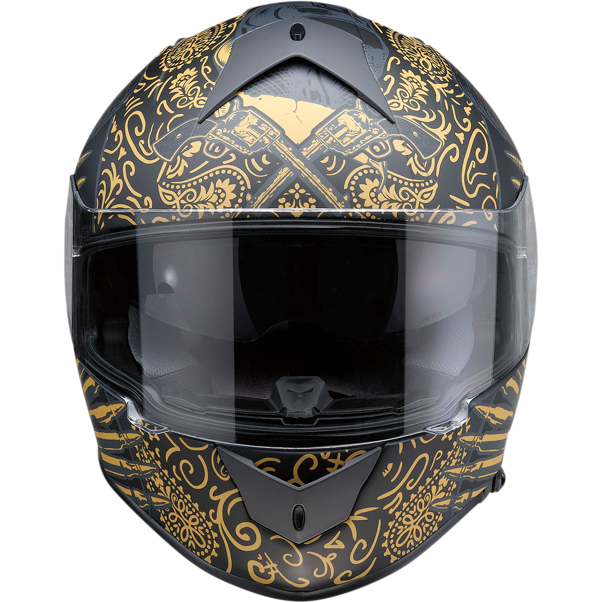 Z1R Warrant Helmet - Sombrero - Black/Gold - XS 0101-14170