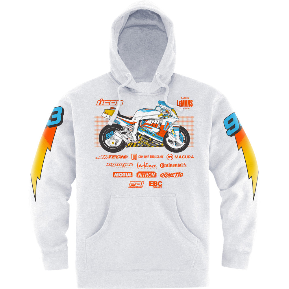 ICON Gixxer Johnny* Hoodie - White - 2XL 3050-6894
