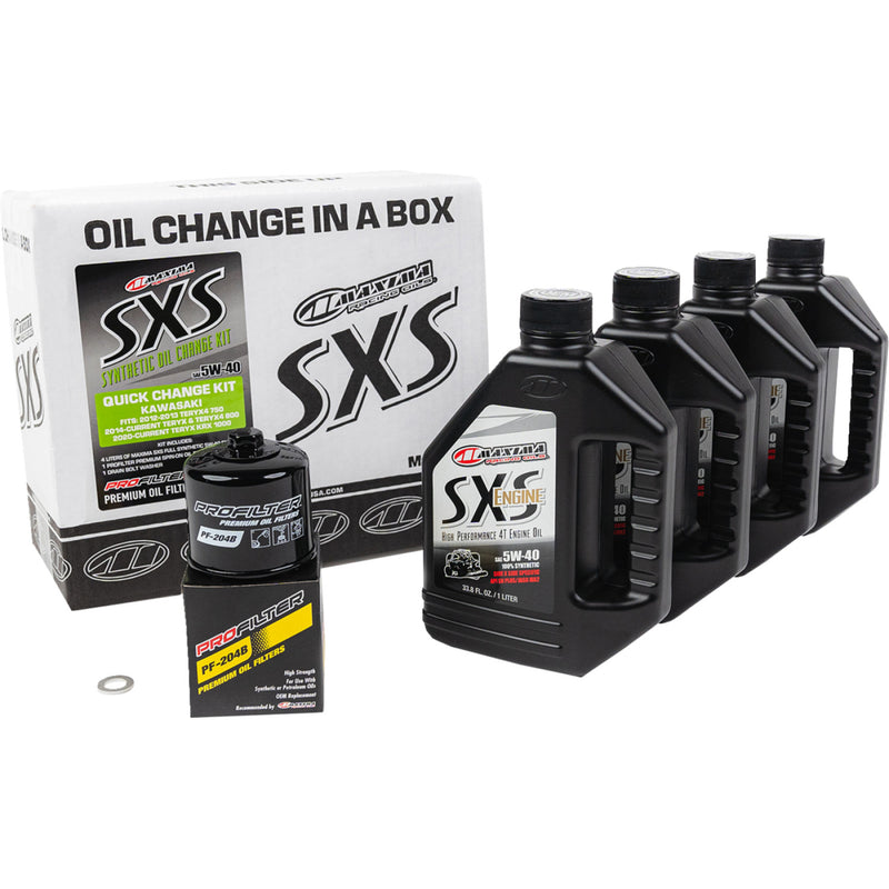 Maxima Racing Oil SXS Synthetic Oil Change Kit - Kawasaki Teryx - 5W40 90-469013-KRX