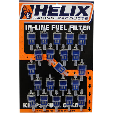 Helix In-Line Fuel Filters - Blue - 1/4" - Display of 21 118-9214