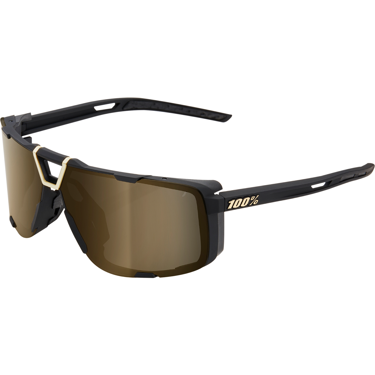 100% Eastcraft Sunglasses - Soft Tact Black - Soft Gold Mirror 61045-258-01