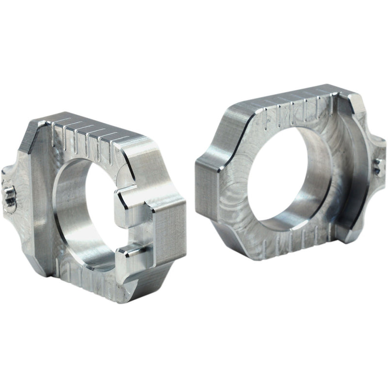WORKS CONNECTION Elite Axle Block - Silver - YZ 250F/450F 17-325