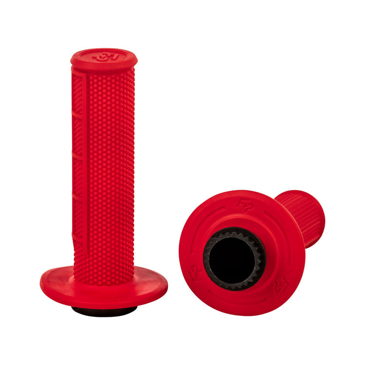 Fire Power Control Mx Lock-On Grips Red Half Waffle
