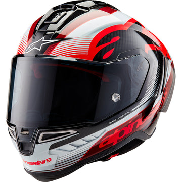 ALPINESTARS Supertech R10 Helmet - Team - Black/Carbon Red/Gloss White - 2XL 8200224-1352-XXL