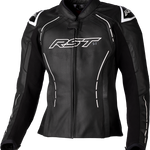 RST Women's S1 CE Leather Jacket - Black/White - L