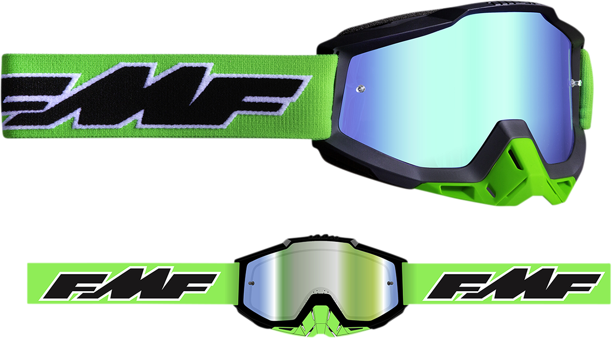 FMF PowerBomb Goggles - Rocket - Lime - Green Mirror F-50037-00007