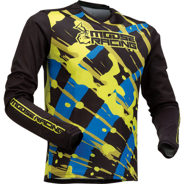 MOOSE RACING Youth Agroid Mesh Jersey - Black/Blue/Hi-Vis - Large 2912-2167 by Moose Racing