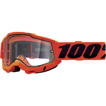 100% Accuri 2 Enduro MTB Goggles - Neon Orange - Clear 50016-00004