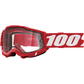 100% Accuri 2 Enduro MTB Goggles - Neon Red - Clear 50016-00005