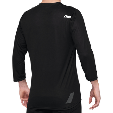 100% Airmatic 3/4 Sleeve Jersey - Black - Large 40018-00002