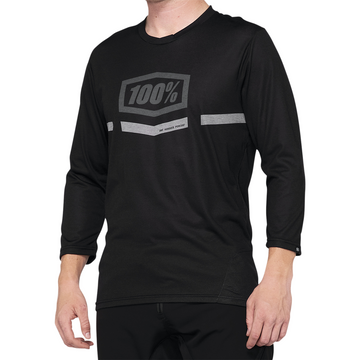 100% Airmatic 3/4 Sleeve Jersey - Black - XL 40018-00003