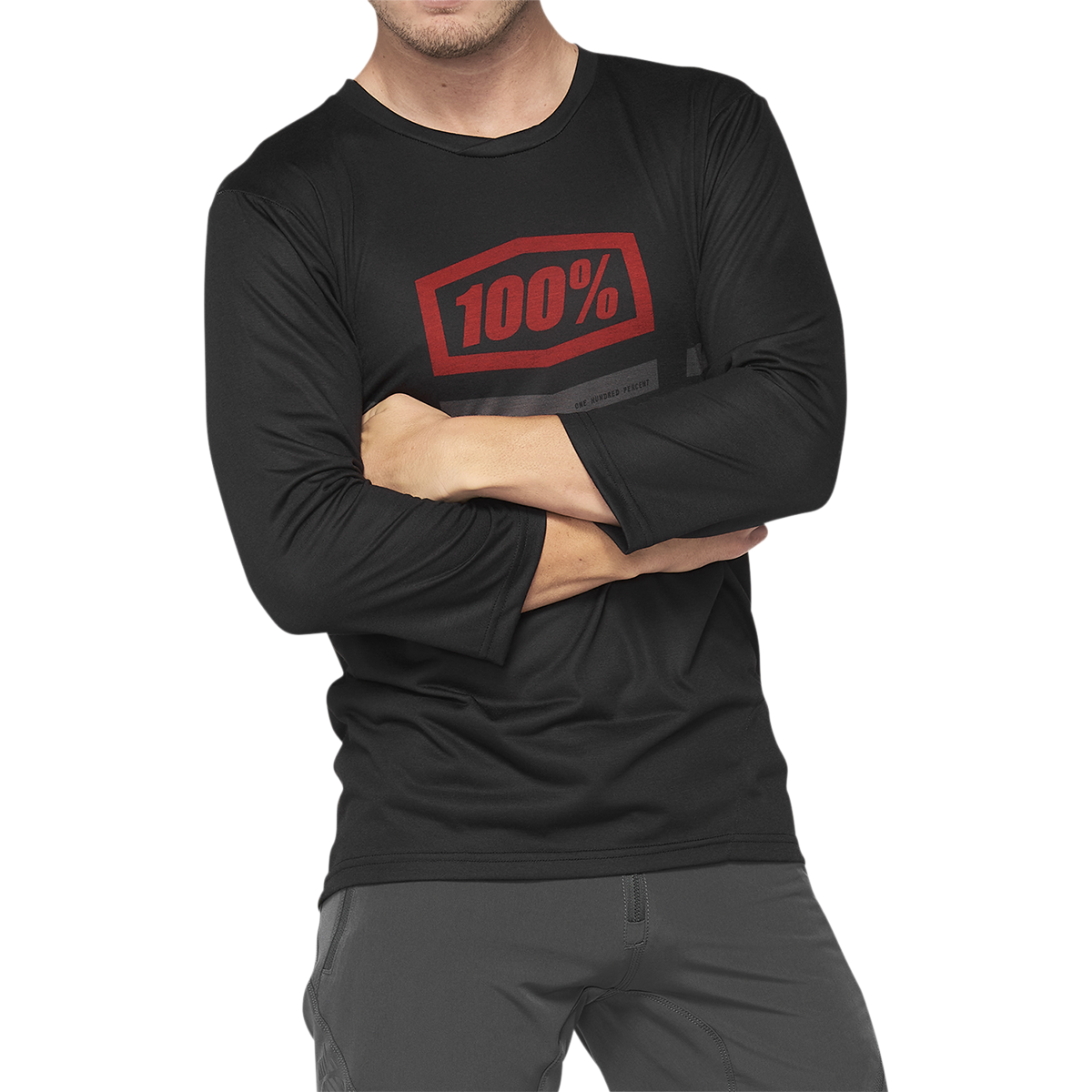 100% Airmatic 3/4 Sleeve Jersey - Black/Red - Medium 40018-00006