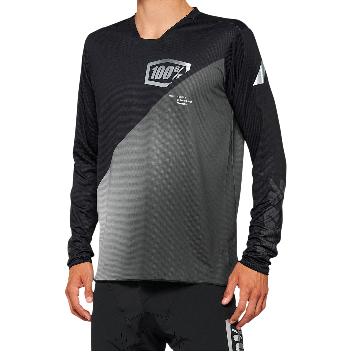 100% R-Core-X Long-Sleeve Jersey - Black/Gray - Small 40000-00000