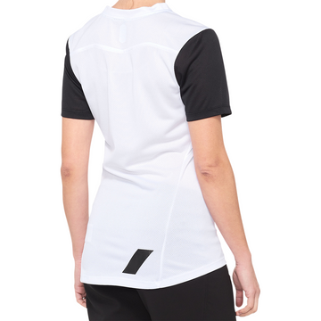 100% Women's Ridecamp Jersey - Short-Sleeve - White/Black - Small 40035-00010