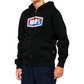 100% Youth Official Zip Hoodie - Black - Large 20033-00002