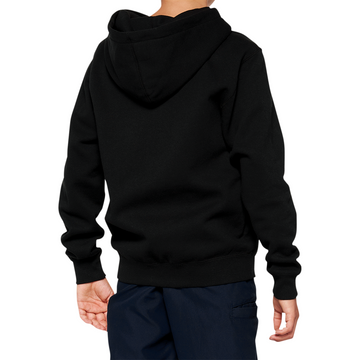 100% Youth Official Zip Hoodie - Black - Large 20033-00002