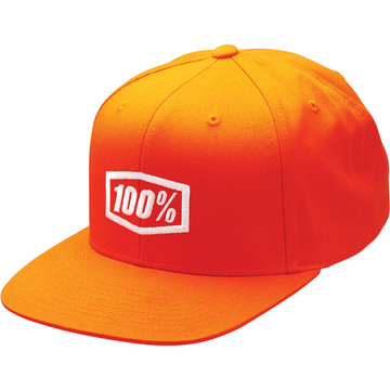 100% Icon Snapback Hat - Orange - One Size 20044-00004