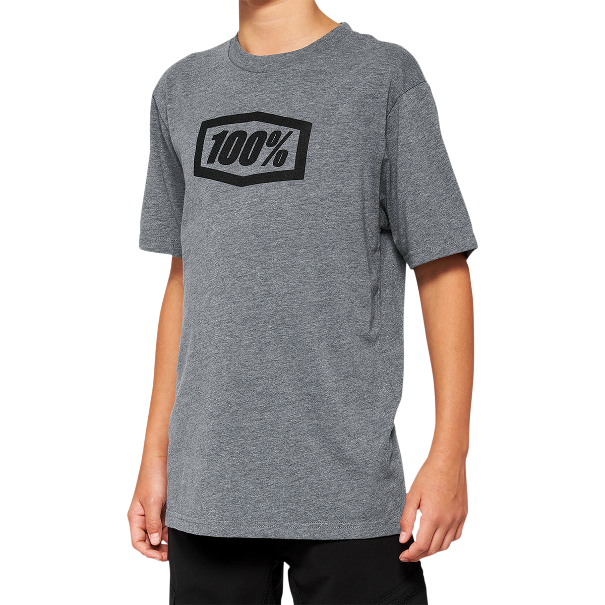 100% Youth Icon T-Shirt - Heather Gray - XL 20001-00011