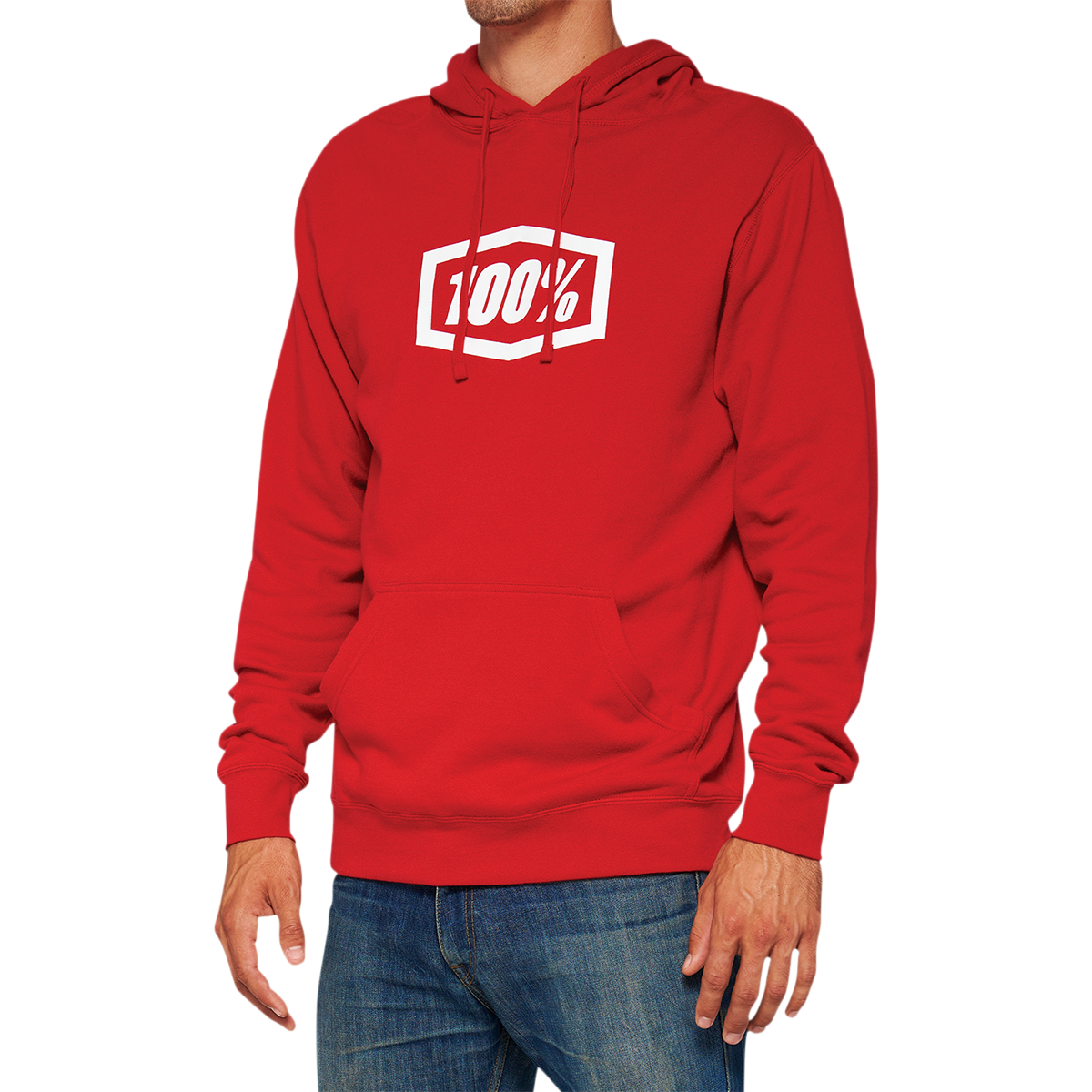 100% Icon Pullover Hoodie - Red - Large 20029-00012