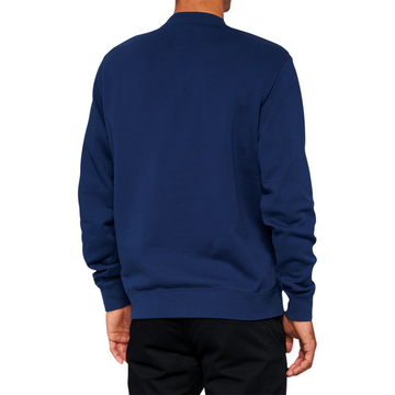 100% Icon Long-Sleeve Fleece Sweatshirt - Navy - Large 20026-00017