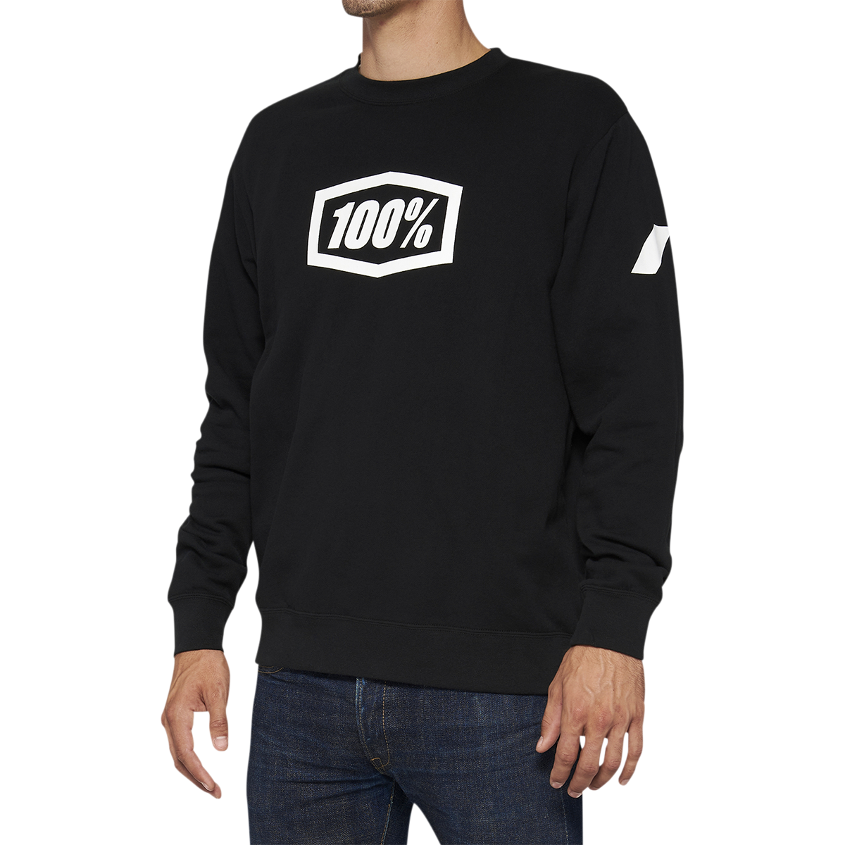 100% Icon Long-Sleeve Fleece Sweatshirt - Black - Medium 20026-00001