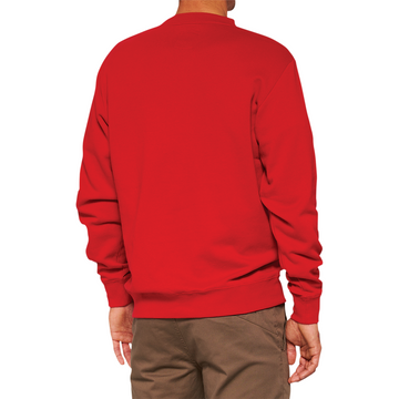 100% Icon Long-Sleeve Fleece Sweatshirt - Red - Medium 20026-00011