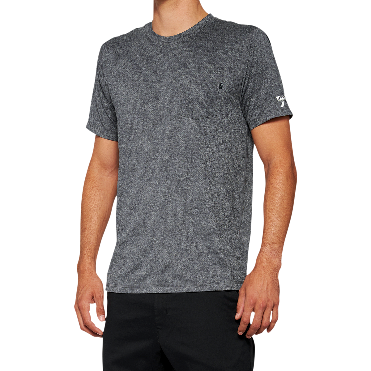 100% Mission Athletic T-Shirt - Charcoal - Medium 20014-00011