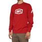 100% Icon Long-Sleeve Fleece Sweatshirt - Red - 2XL 20026-00014