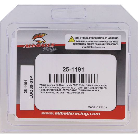 All Balls Wheel Bearing And Seal Kit - Rear  25-1191