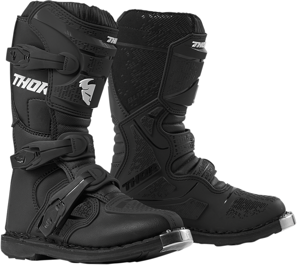 THOR Youth Blitz XP Boots - Black - Size 4 3411-0506