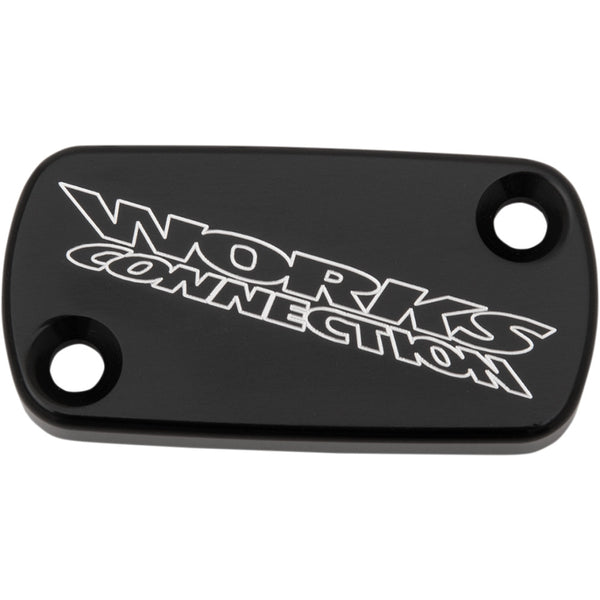 Works Connection Anodized Billet Aluminum Front Brake Reservoir Cover - Black 21-116